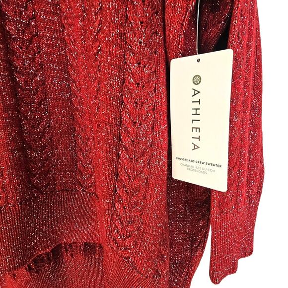 Athleta NWT Plus Size Red Crossroads Crew Sweater - Picture 7 of 8